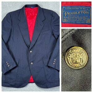 Vintage Pendleton Blue Blazer Coat - Men's 44- 100% Virgin Wool -‎ Made In USA